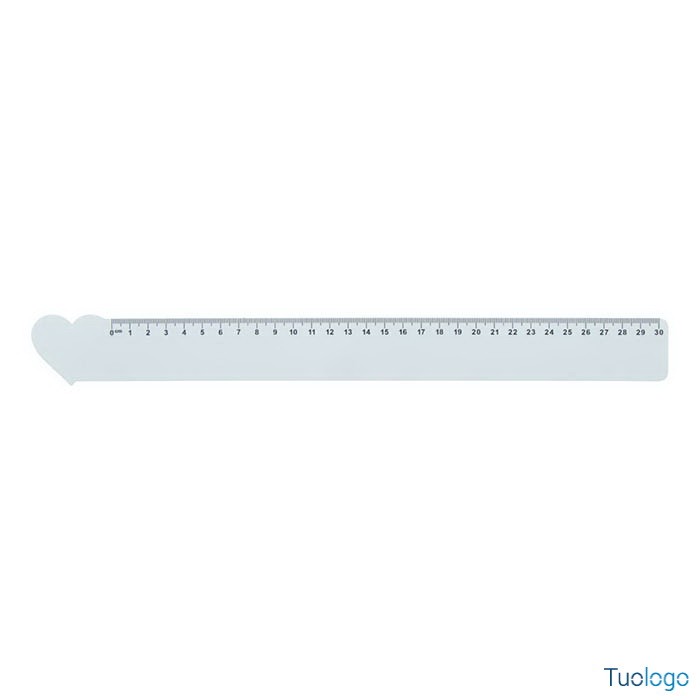 Righello in plastica bianca da trenta centimetri