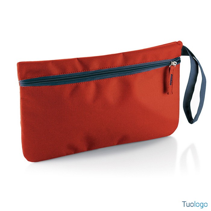 Porta documenti viaggio rossa con chiusura zip