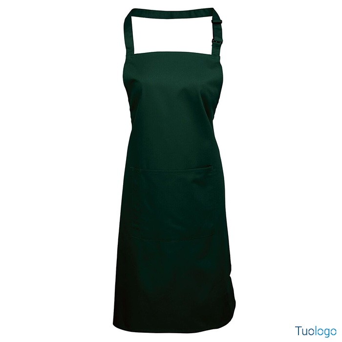 Grembiule rosso mattone con fibbia regolabile e pettorina