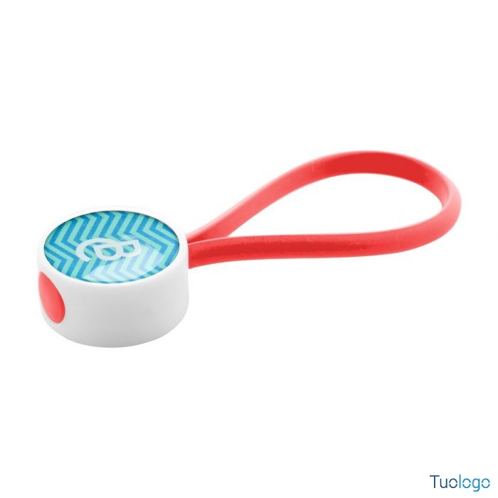 Portachiavi in plastica con anello in gomma di colori diversi