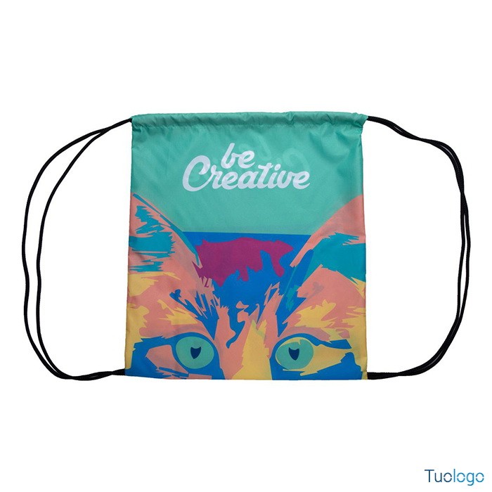 Zainetto in poliestere con cordoncini neri