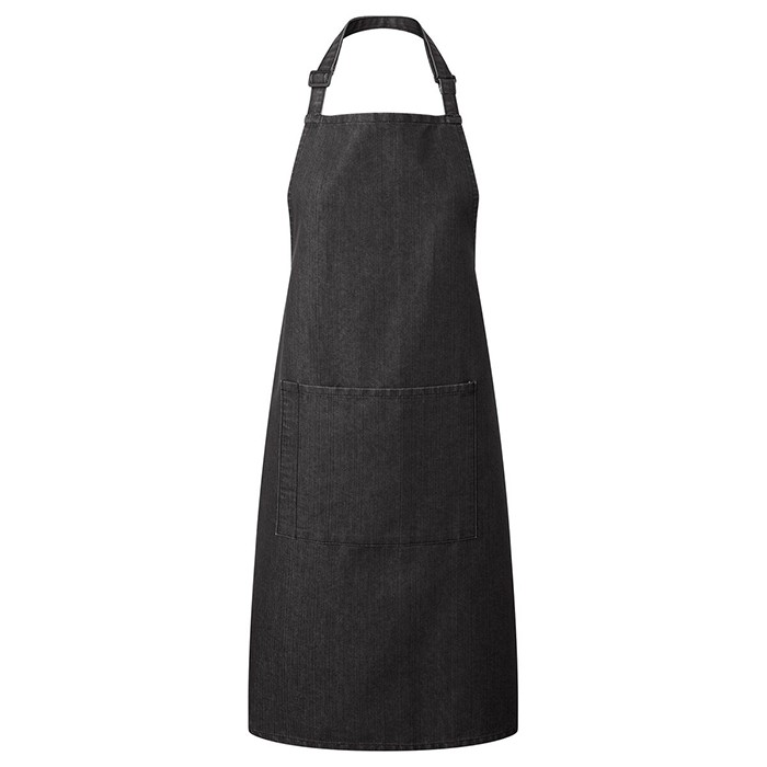 Grembiule nero con pettorina e fibbia regolabile