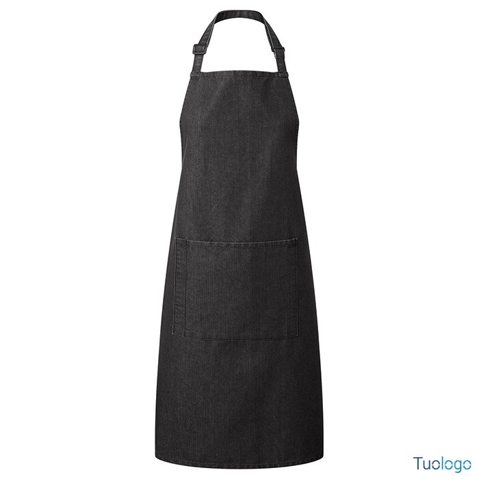 Grembiule nero con pettorina e fibbia regolabile