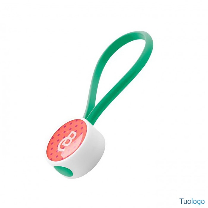 Portachiavi in plastica con anello in gomma blu