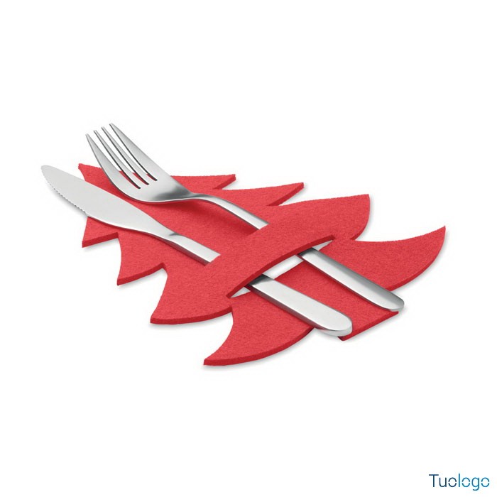 Porta posate rosso con posate