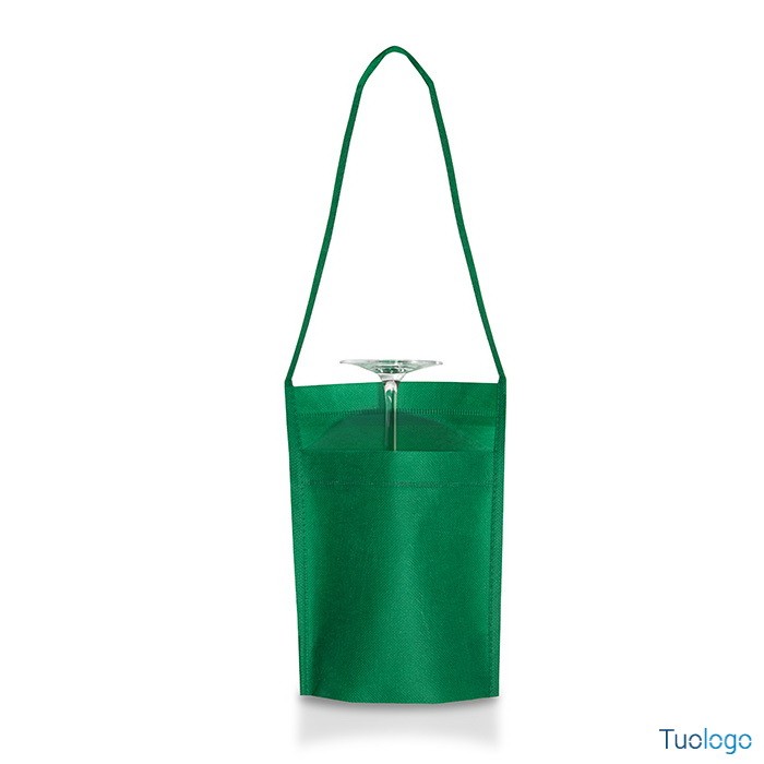 Tasca portabicchiere verde con tracolla