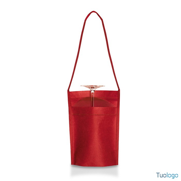 Tasca portabicchiere rossa con tracolla