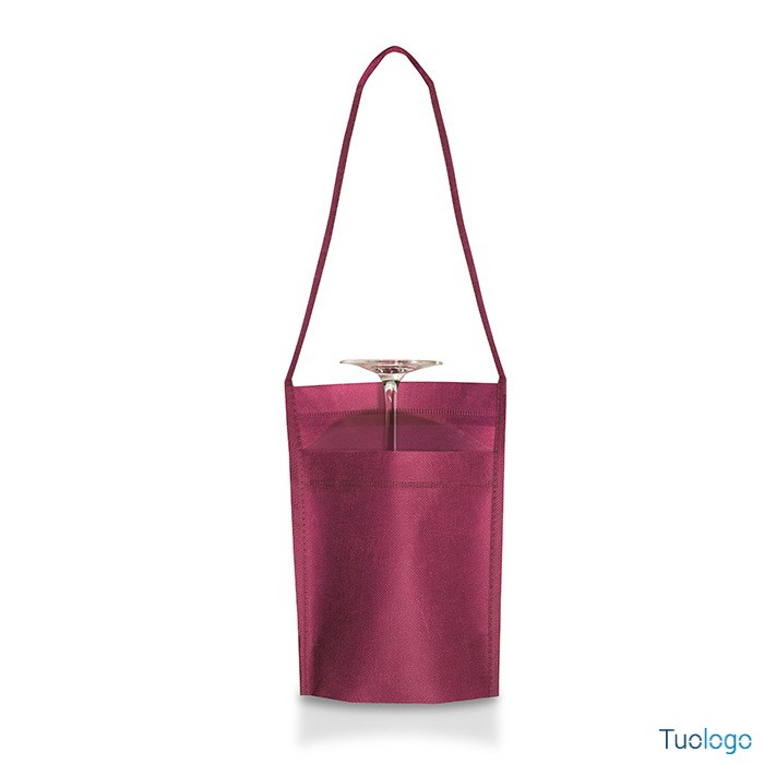 Tasca portabicchiere rosa con tracolla