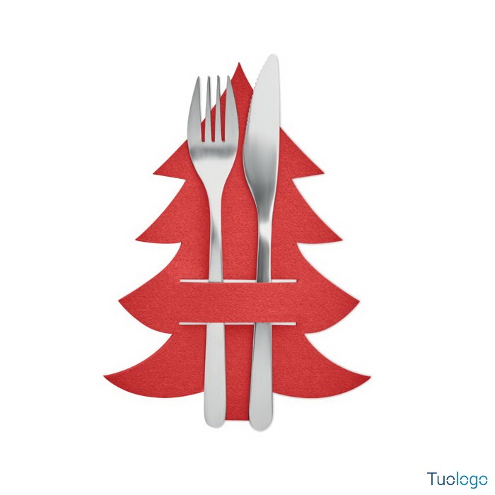 Porta posate rosso con posate