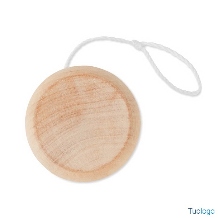 Yo-yo in legno su sfondo bianco