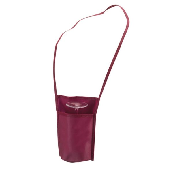Tasca portabicchiere rosa con tracolla