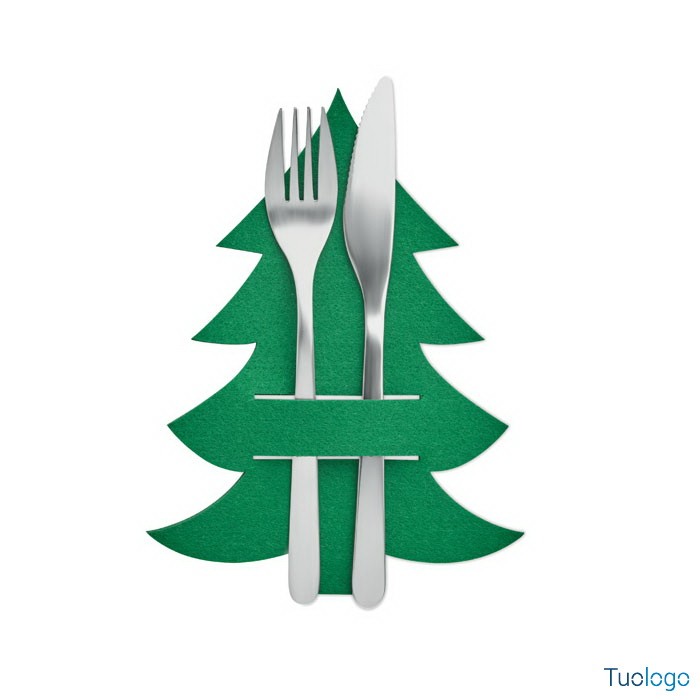 Porta posate verde con posate