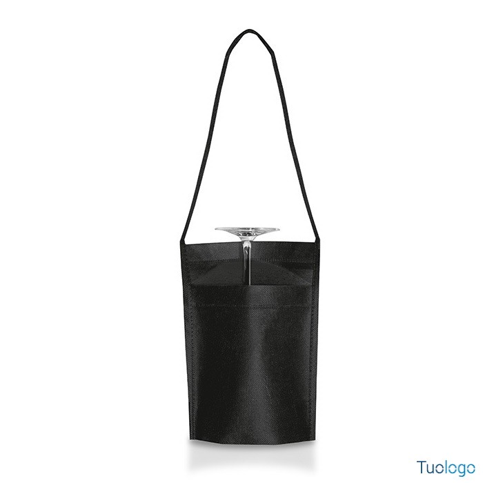 Tasca portabicchiere nera con tracolla