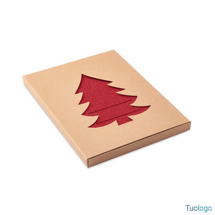 Confezione in cartone con dentro porta posate rosse