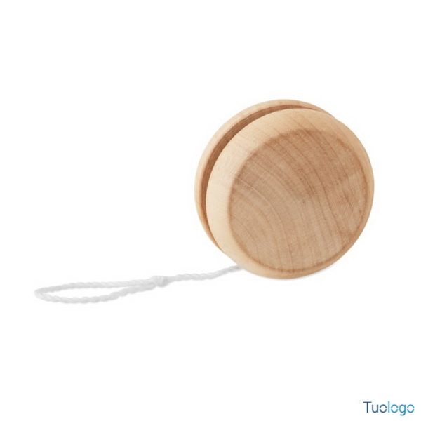 Yo-yo in legno su sfondo bianco
