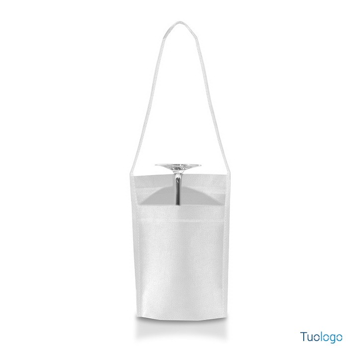 Tasca portabicchiere bianca con tracolla