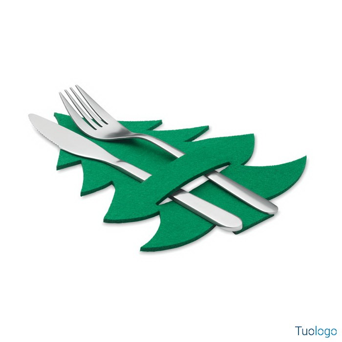 Porta posate verde con posate