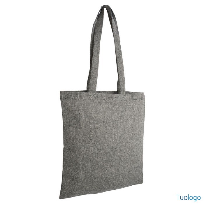 Shopper in cotone riciclato rosa con manici lunghi