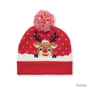 Cappello natalizio con pon pon