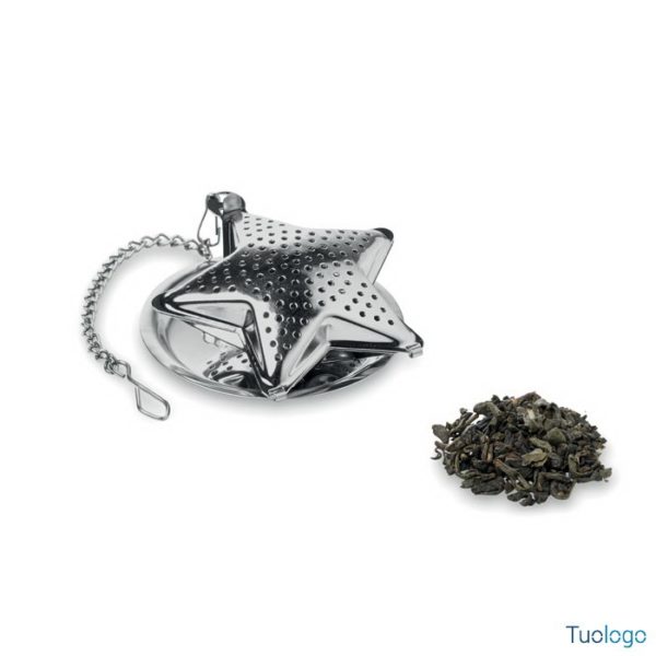 Infusore a forma di stella con catenina e foglie di thè