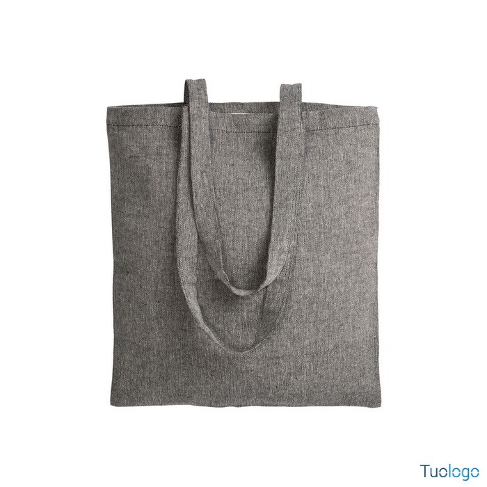 Shopper in cotone riciclato giallo con manici lunghi