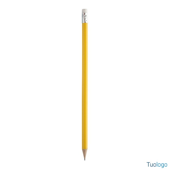 Matita azzurra in legno con gommino bianco