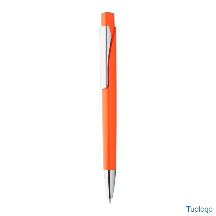 Penna a sfera in plastica azzurra con punta e clip cromati