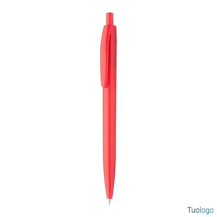 Penna a sfera in plastica blu con clip piatta