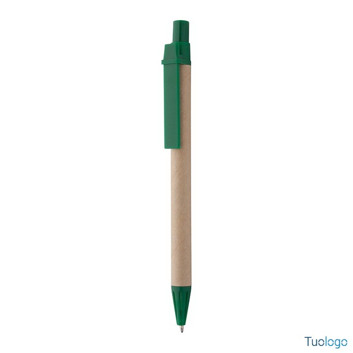 Penna a sfera nera in carta riciclata e plastica