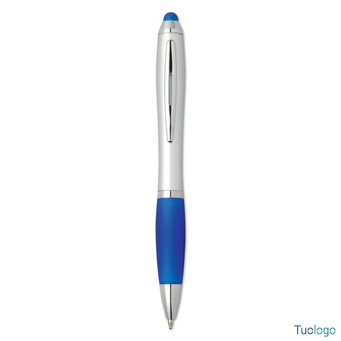 Penna a sfera in plastica con impugnatura morbida arancione