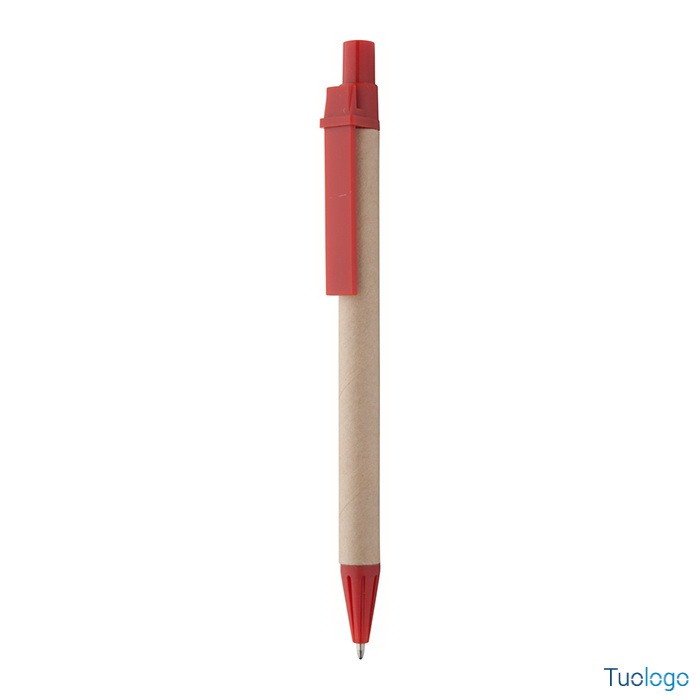 Penna a sfera blu in carta riciclata e plastica