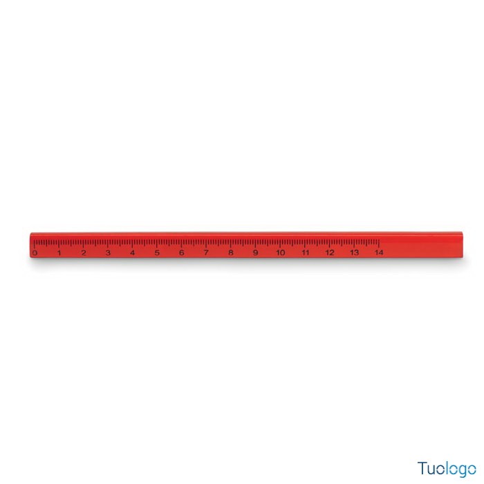 Matita righello rossa da 14 cm in legno