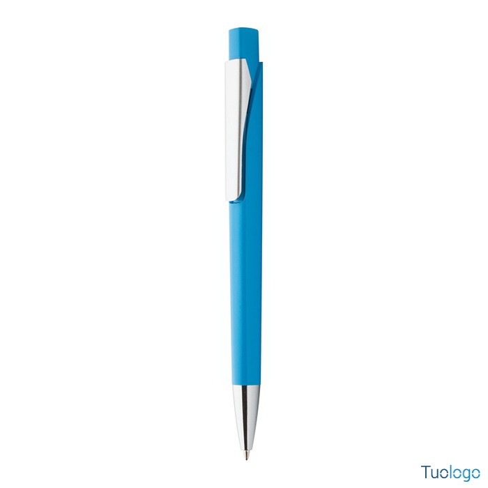 Penna a sfera in plastica arancione con punta e clip cromati