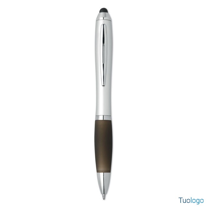 Penna a sfera in plastica con impugnatura morbida blu