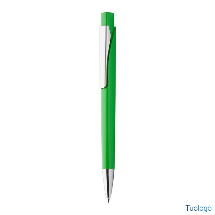 Penna a sfera in plastica gialla con punta e clip cromati