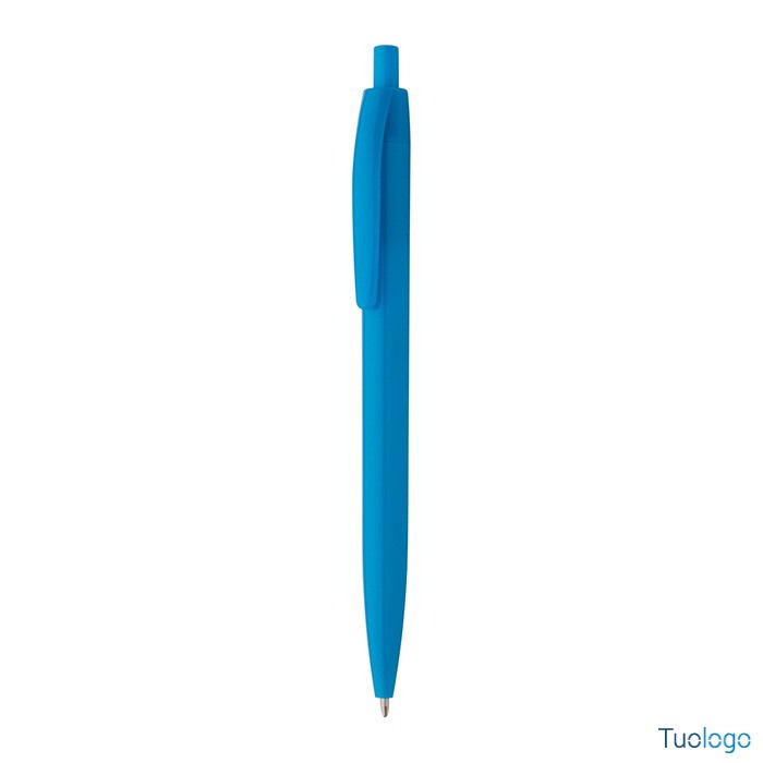 Penna a sfera in plastica verde con clip piatta