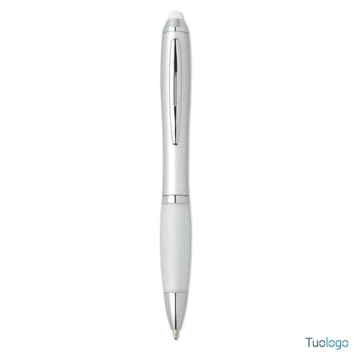 Penna a sfera in plastica con impugnatura morbida rossa