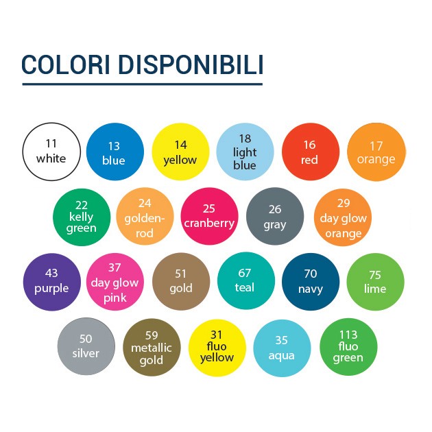 Colori disponibili per i braccialetti
