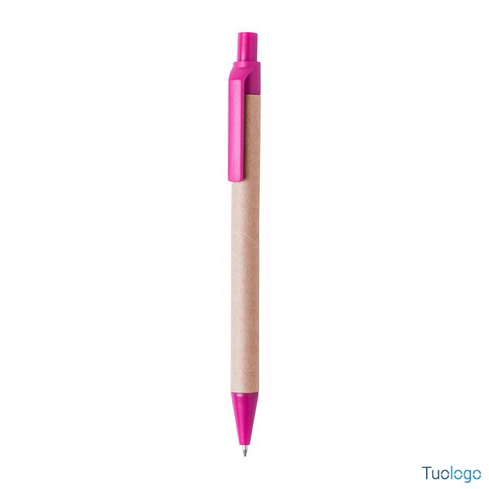 Penna a sfera verde in cartone e plastica riciclata