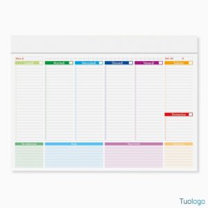 Mini planning settimanale da tavolo multicolor