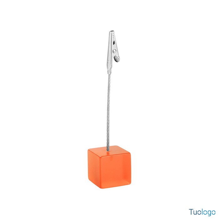 Clip portamemo con base in plastica arancione