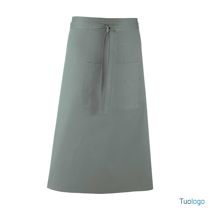 Grembiule da uomo lungo giallo in stile bar con grande tasca frontale