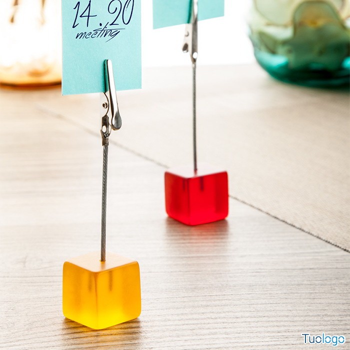 Clip portamemo con base in plastica gialla