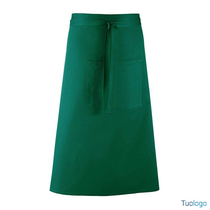 Grembiule da uomo lungo rosa in stile bar con grande tasca frontale