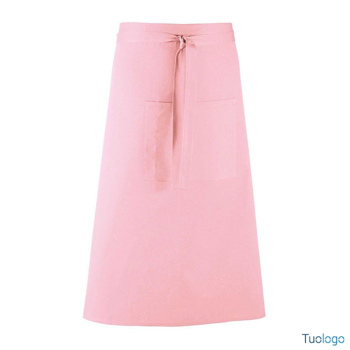 Grembiule da uomo lungo rosso in stile bar con grande tasca frontale