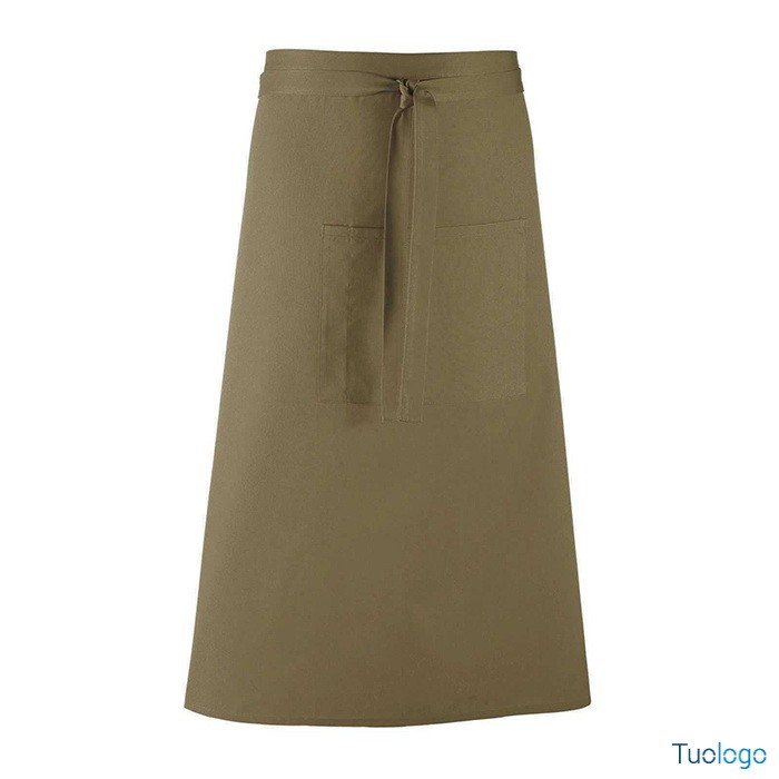 Grembiule da uomo lungo rosa in stile bar con grande tasca frontale