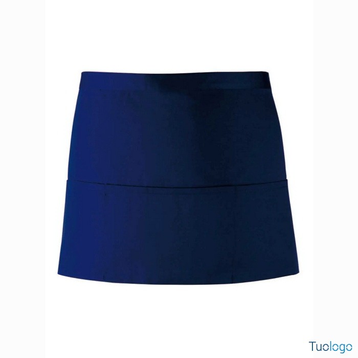 Grembiule rosso corto in stile bar con tre tasche frontali