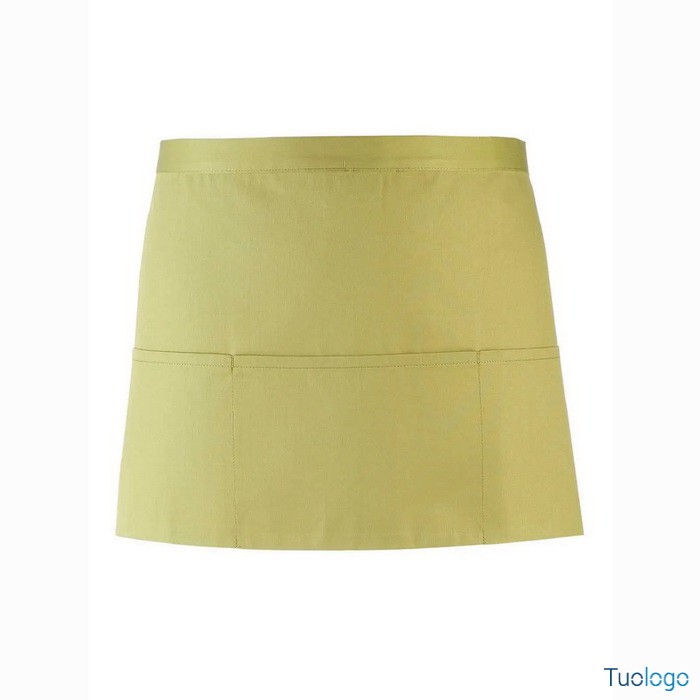 Grembiule rosa corto in stile bar con tre tasche frontali