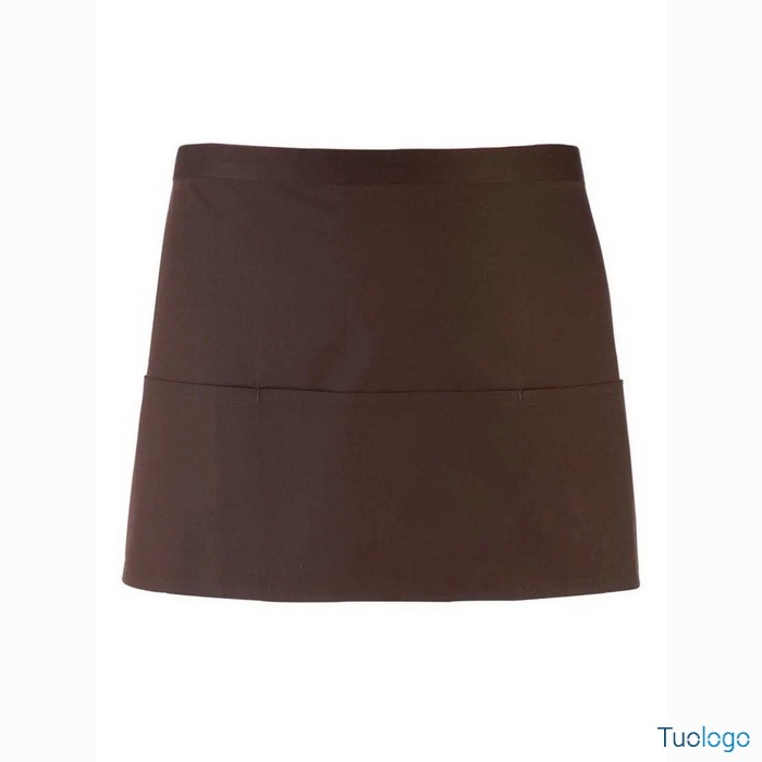 Grembiule rosa corto in stile bar con tre tasche frontali