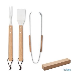 Set utensili da barbecue in acciaio Frias
